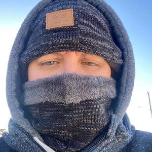 Mens Winter Beanie Hat Scarf Set Warm Fleece Lined Snow Knit Ski Cap